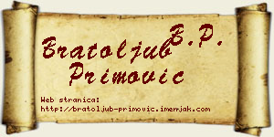 Bratoljub Primović vizit kartica